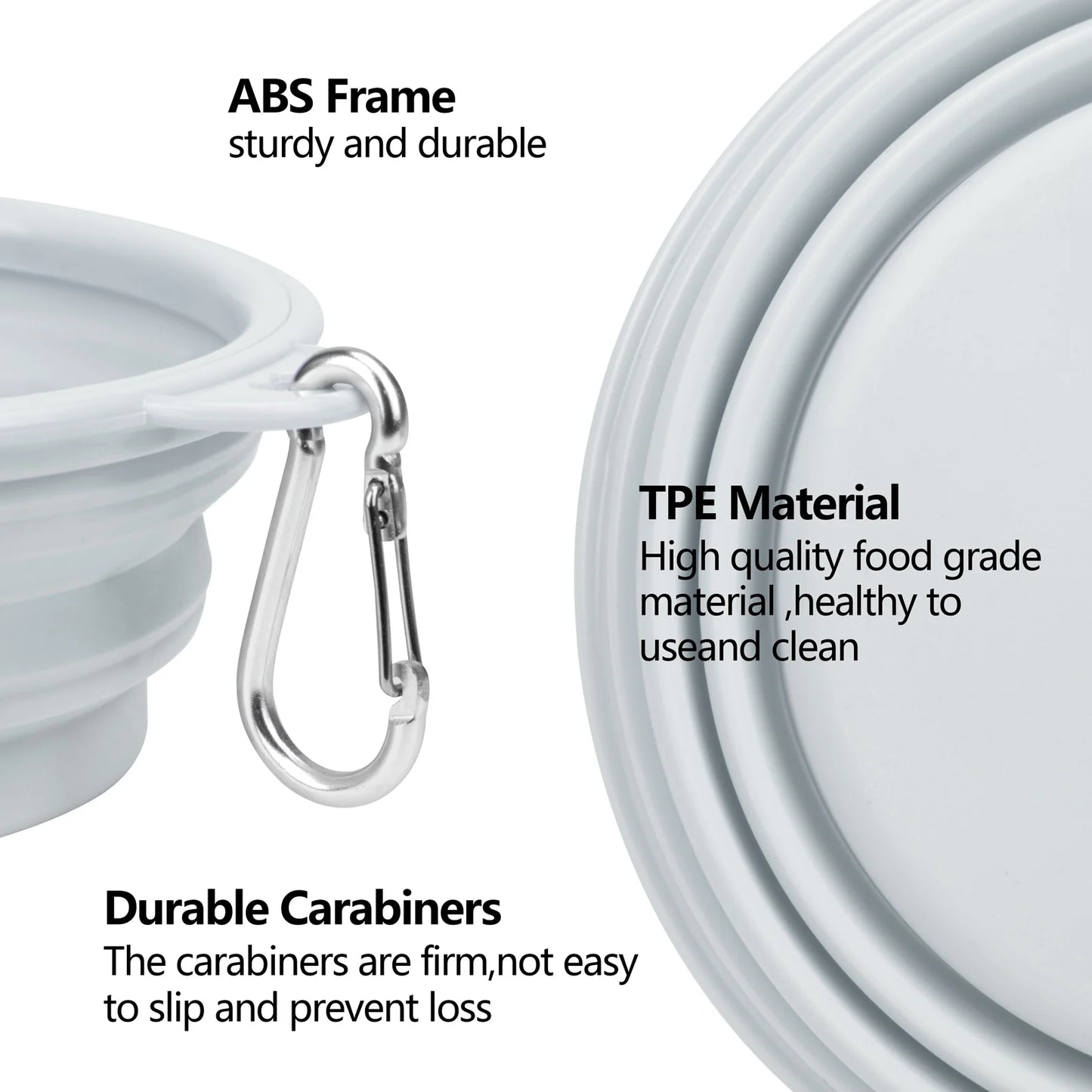 Large Collapsible Dog Bowls, Portable Foldable Travel Water Bowl Food Dishes with Carabiner Clip for Traveling Camping Walking, 2 Pack(Blue)