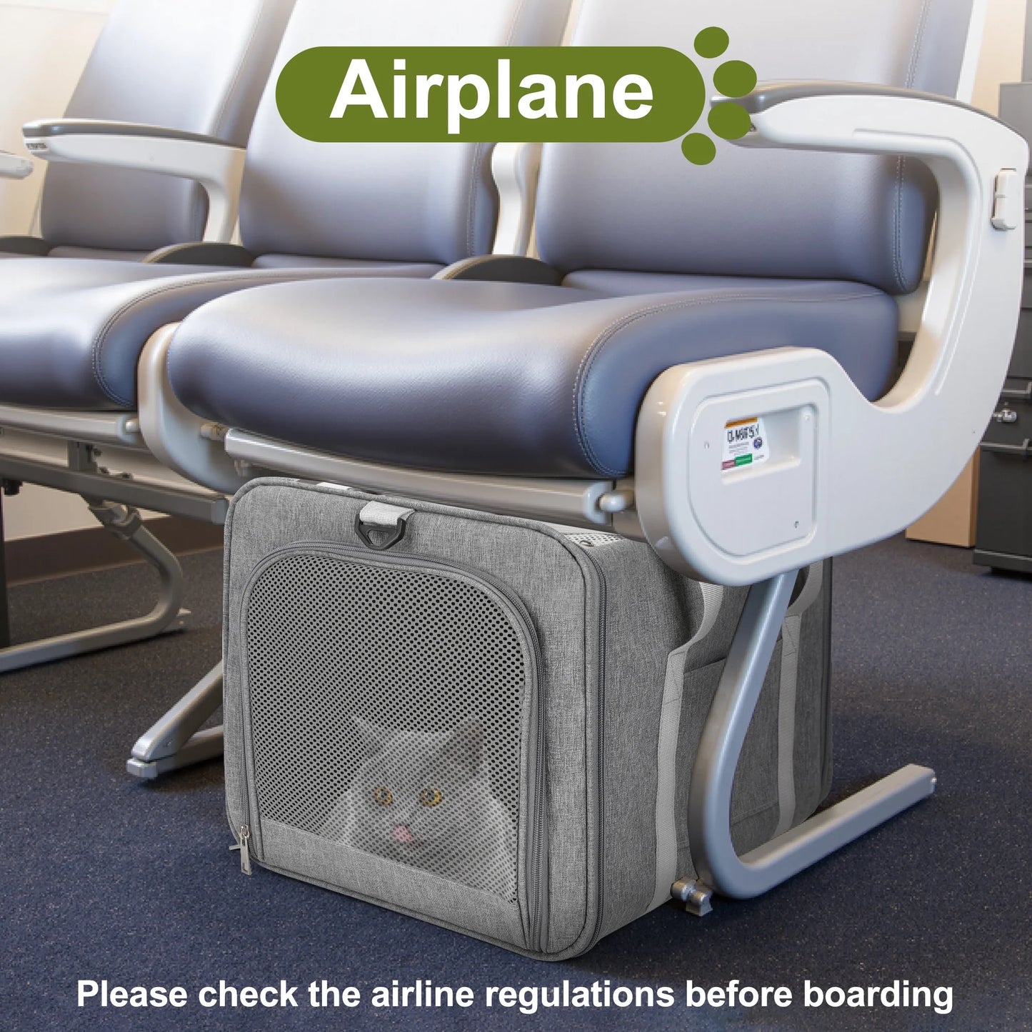 Expandable Pet Carrier, Airline Approved Collapsible Soft-Sided Carrier for Cats, Puppies, and Small Dogs (19"X 13"X 13")