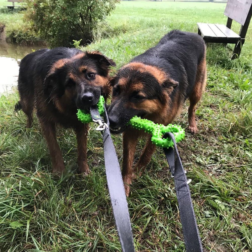 Durable Dog Chew Toys 13 Inch Bone Shape Extra Large Dog Toys with Convex Design Strong Tug Toy for Aggressive Chewers Medium and Large Dogs Tooth Cleaning, Green