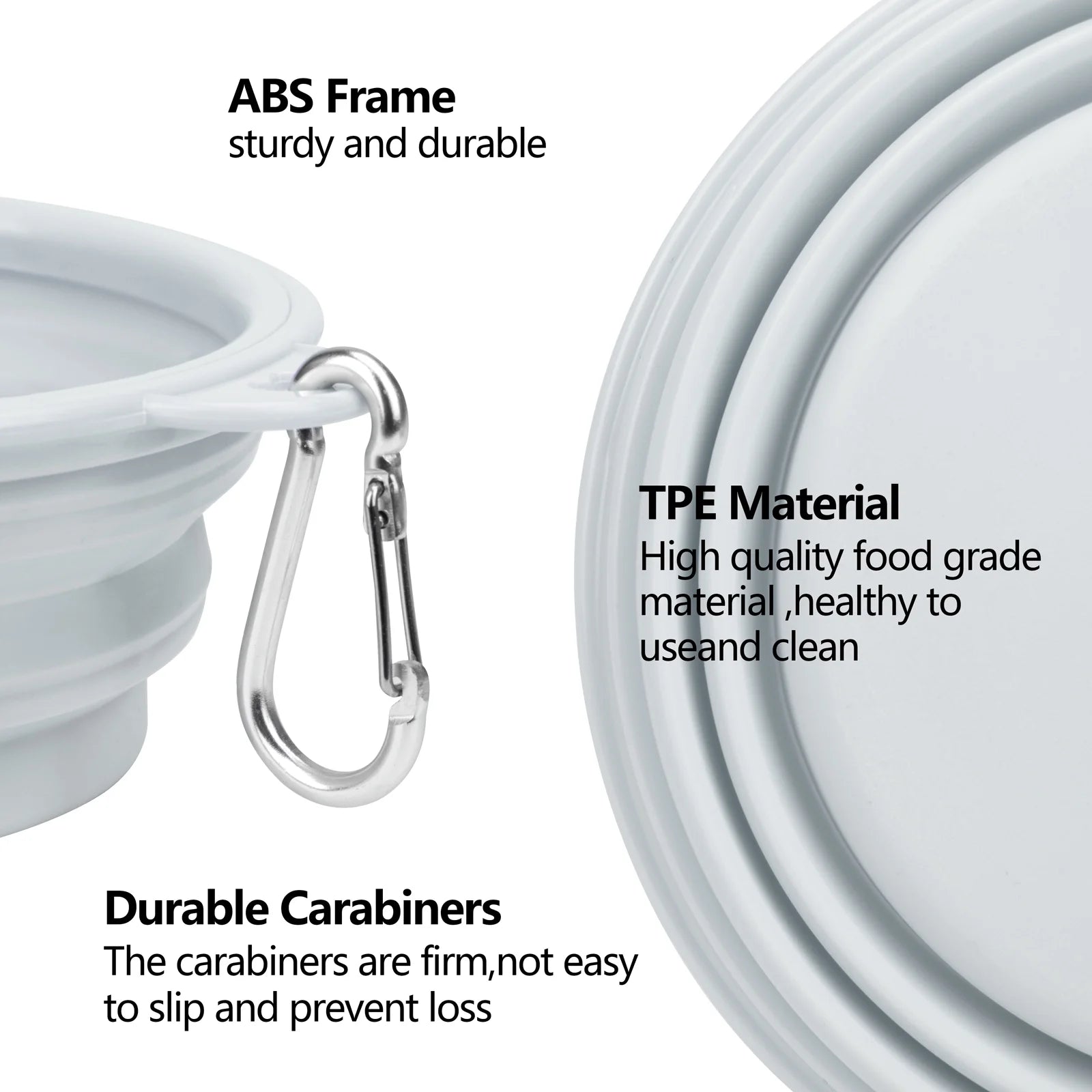 Large Collapsible Dog Bowls, Portable Foldable Travel Water Bowl Food Dishes with Carabiner Clip for Traveling Camping Walking, 2 Pack（Blue）