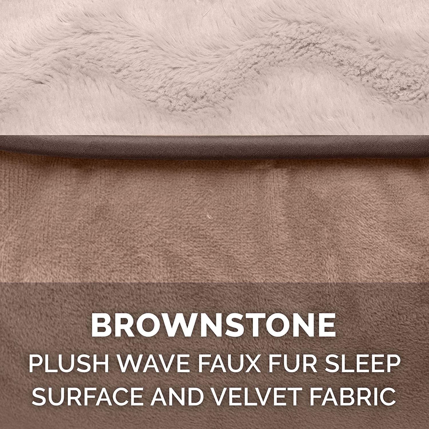 Luxury Plush Velvet Dog Bed Cover - Machine Washable Sofa-Style - Brownstone, Large