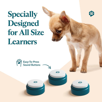 Basic Buttons Expansion 4-Pack | Talking Buttons for Communication with Batteries Included | Recordable and Easy-To-Press for Dogs/Cats | Compact Design | Hextiles Required (Sold Separately)