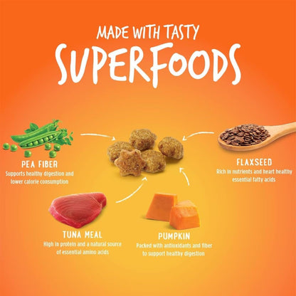 Cat Treats, Healthy Treats for Cats, Low Calorie and Packed with Protein, Crunchy Biscuits, Free of Wheat, Corn and Soy, Made with Real Tuna and Pumpkin, 2.5Oz