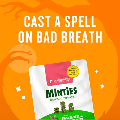 Dental Treats for Cats, Salmon Flavored Treats for Cats, Freshens Breath and Controls Tartar, 2.5Oz