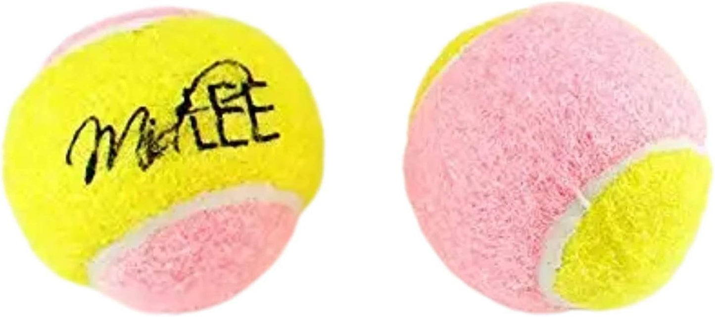 Mini X-Small Dog Tennis Balls - 1.5" Fetch Balls for Puppies - Pack of 12 in Fun Yellow & Pink Colors