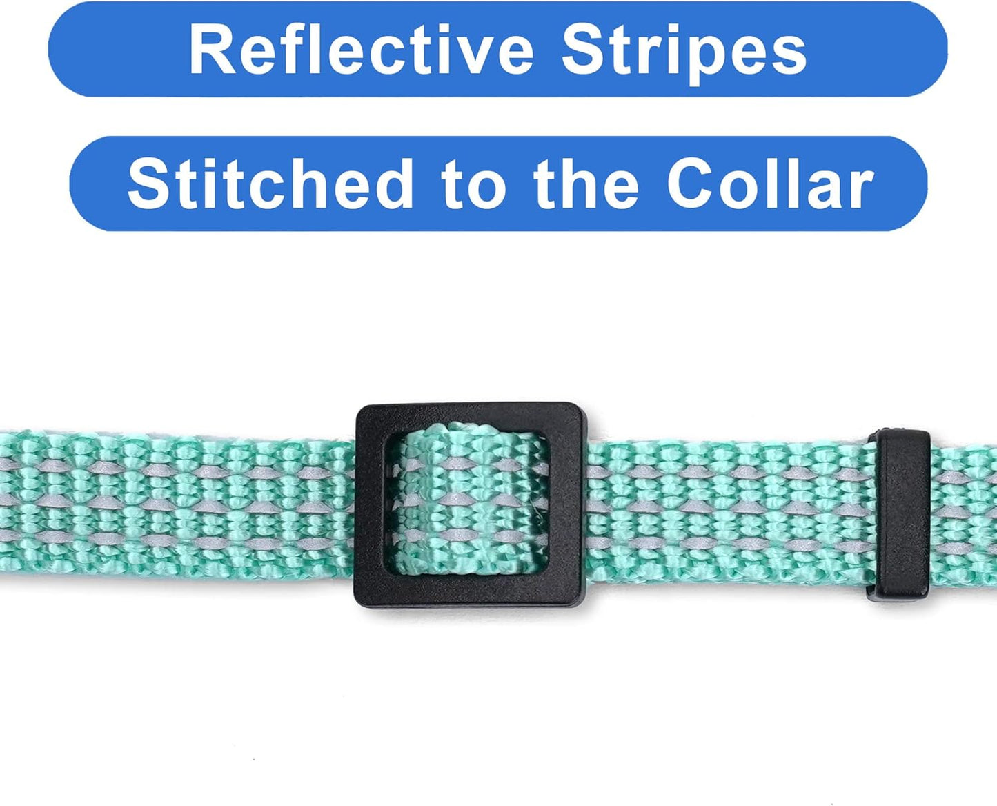 Reflective Cat Collar with Safety Buckle and Removable Bell Cat Collar Kitten Collar Teal Cat Collar One Size