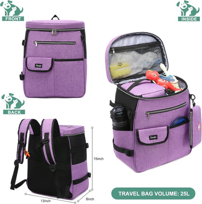 Dog Travel Bag for Supplies  7 PC Set Dog Travel Backpack Airline Approved Tote Organizer with Pet First Aid Pouch, Large Weekend Dog Travel Bag&Travel Accessories for Traveling Hiking Camping