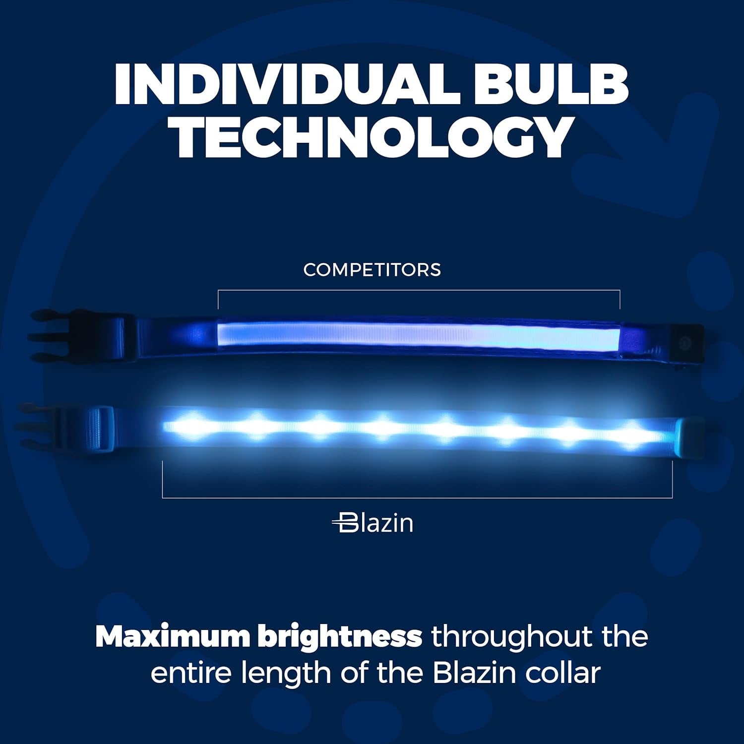 Light up Dog Collar - the Original LED Dog Collar - USB Rechargeable - Waterproof - 1,000 Feet of Visibility - Dog Collar Light for Small, Medium, Large Dogs - US Brand