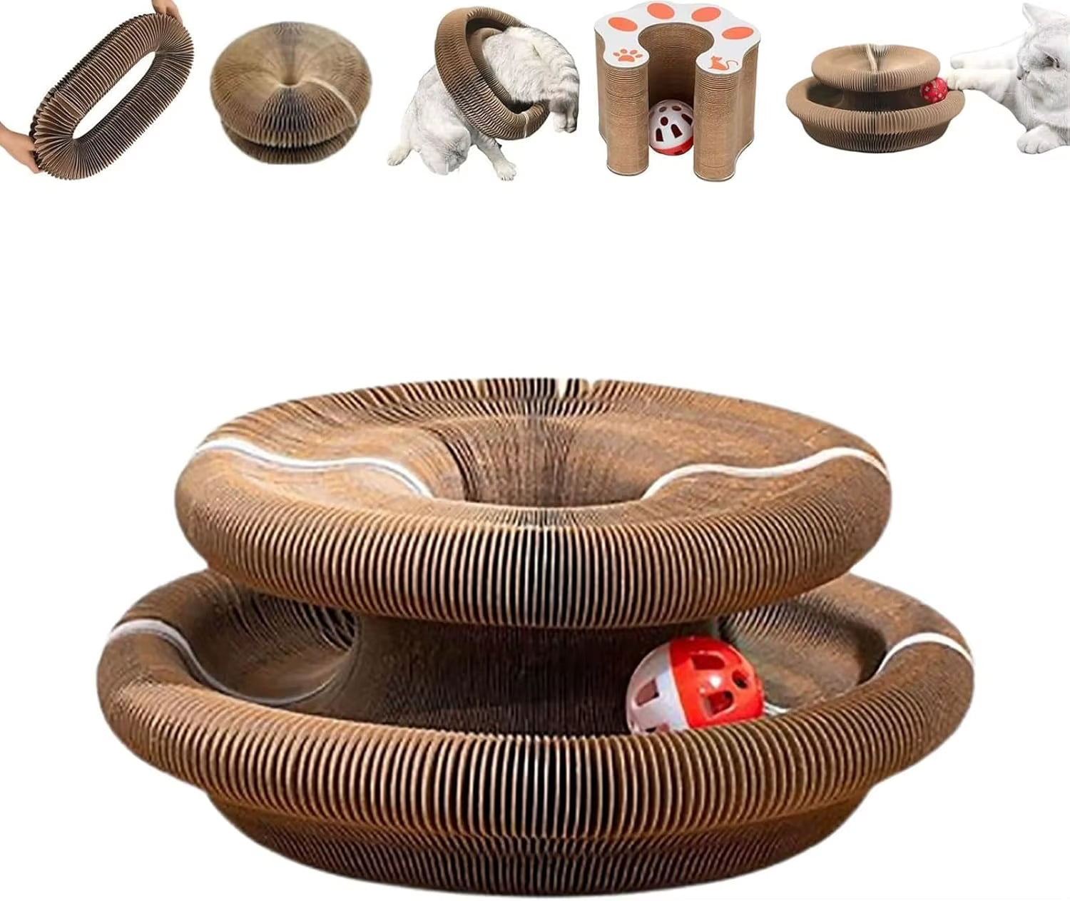 Kitty Kurlz Cat Toy, Marlene Kitty Kurlz, Kitty Curls Cat Toy, Magic Organ Cat Scratching Board Toy, Interactive Cat Ball Toy