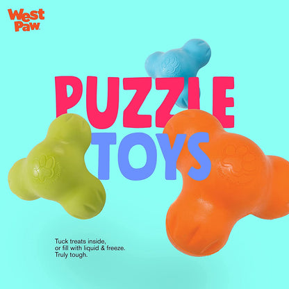 Zogoflex Tux Treat Dispensing Dog Chew Toy – Interactive Chewing Toy for Dogs – Dog Games for Aggressive Chewers, Fetch, Catch – Holds Kibble, Treats, Large 5", Granny Smith