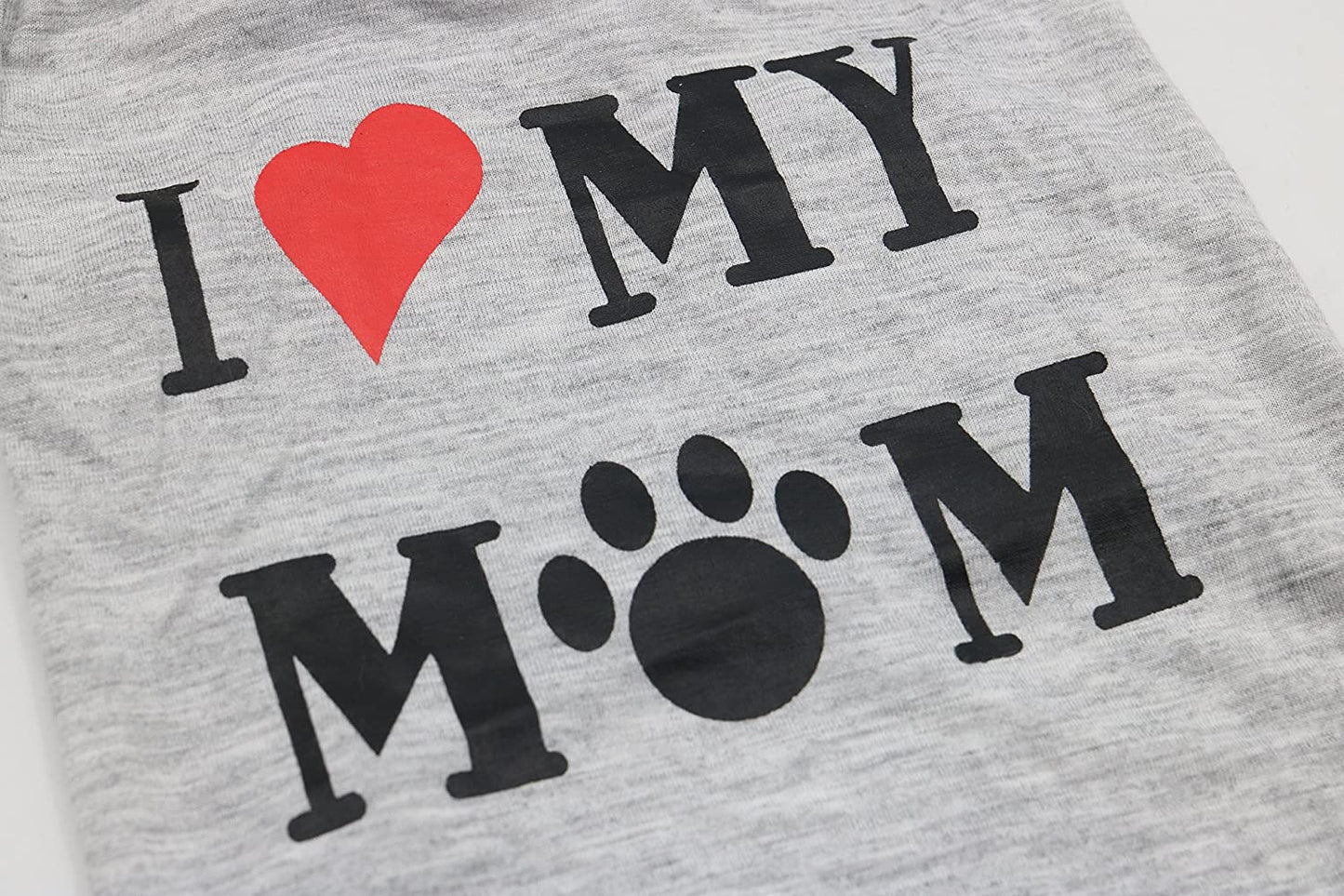 Adorable "I Love My Mom" Dog T-Shirt for Small Dogs - Perfect Puppy Apparel for Boys and Girls