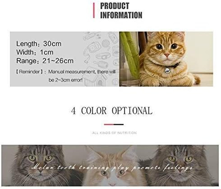 Pink Soft Velvet Safe Cat Adjustable Collar with Crystal Heart Charm and Bells 8-11 Inches(Black+Red)