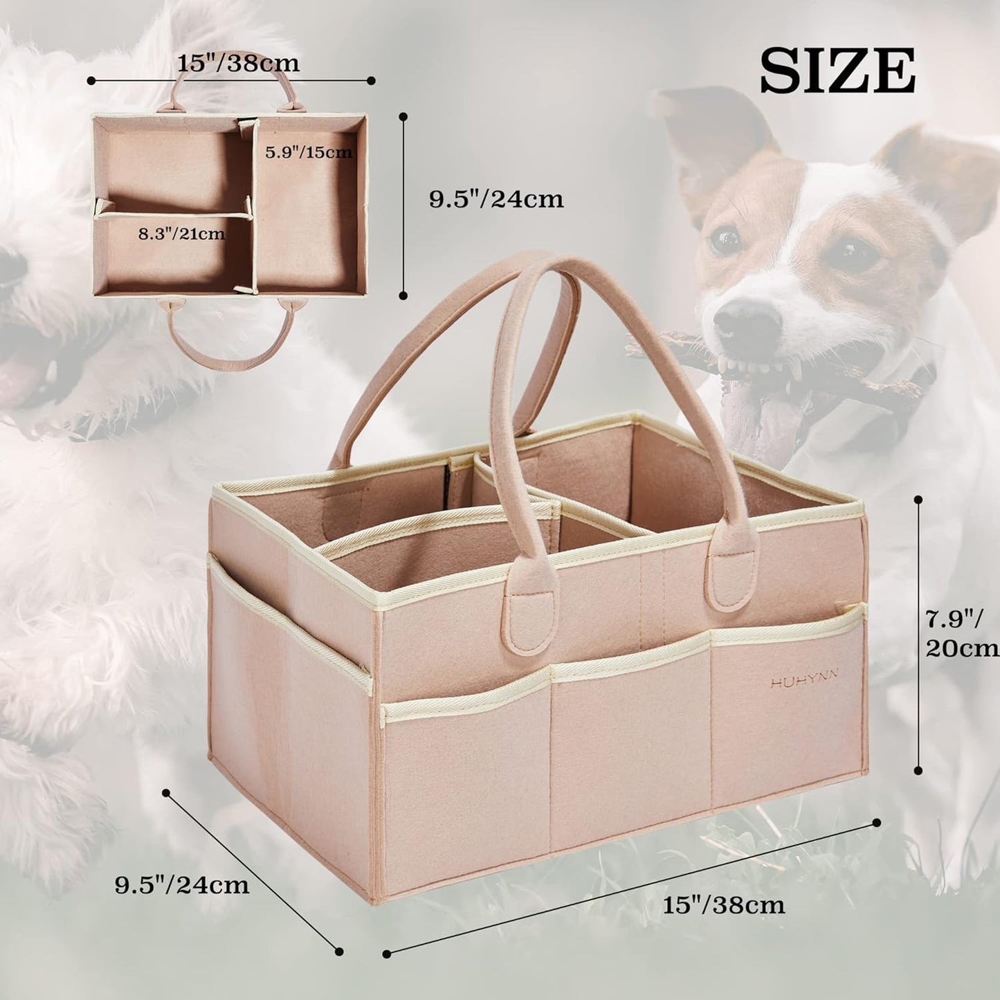 Pet Grooming Tote Bag, Dog Grooming Supplies Organizer Bag, Dog Grooming Bag for Travel Outdoor(Bag ONLY) (Khaki)