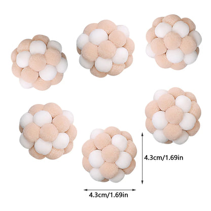 Cat Toy Balls (6 PCS) - Colorful Cat Ball Toy Built-In Bell Interactive Cat Ball Toy Soft Pompom Balls with Exquisite Gift Box for Indoor Cats Kitten