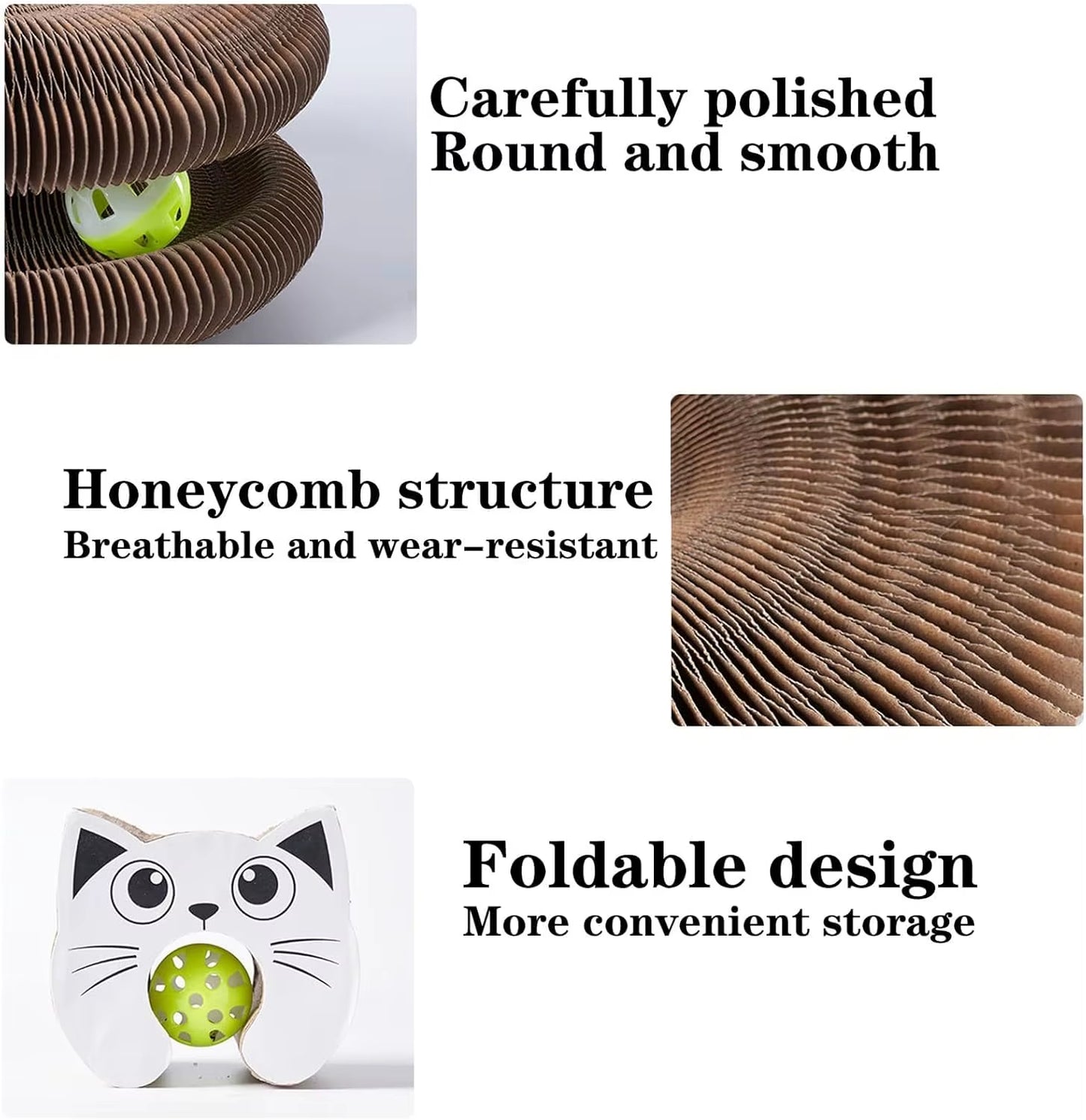 Kitty Kurlz Cat Toy, Marlene Kitty Kurlz, Kitty Curls Cat Toy, Magic Organ Cat Scratching Board Toy, Interactive Cat Ball Toy