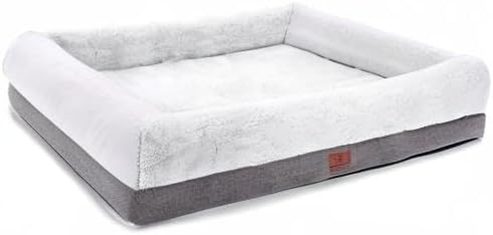 Luxurious Orthopedic Dog Bed for Extra Large Dogs - Bolster Sofa Design with Washable Cover & Non-Skid Bottom, 46"x30" Soft Egg Foam Couch in Gray