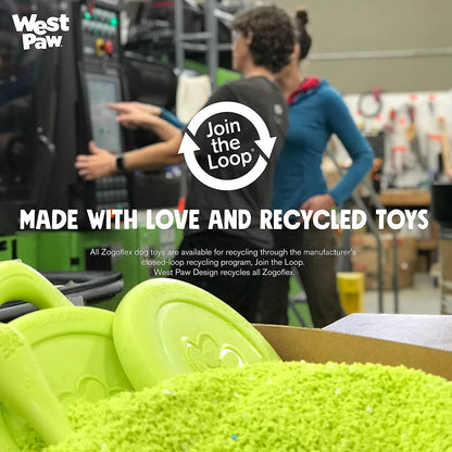 Zogoflex Tux Treat Dispensing Dog Chew Toy – Interactive Chewing Toy for Dogs – Dog Games for Aggressive Chewers, Fetch, Catch – Holds Kibble, Treats, Large 5", Granny Smith