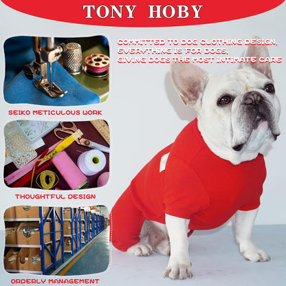 Dog Pajamas, 4 Legged Dog Jumpsuit with Thermal, Cotton Dogs Onesies Pet Clothes for Small Medium Dogs (Red, L)