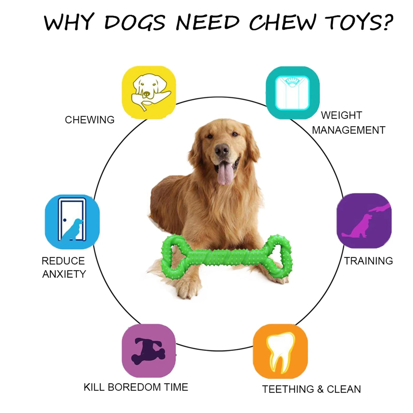 Durable Dog Chew Toys 13 Inch Bone Shape Extra Large Dog Toys with Convex Design Strong Tug Toy for Aggressive Chewers Medium and Large Dogs Tooth Cleaning, Green