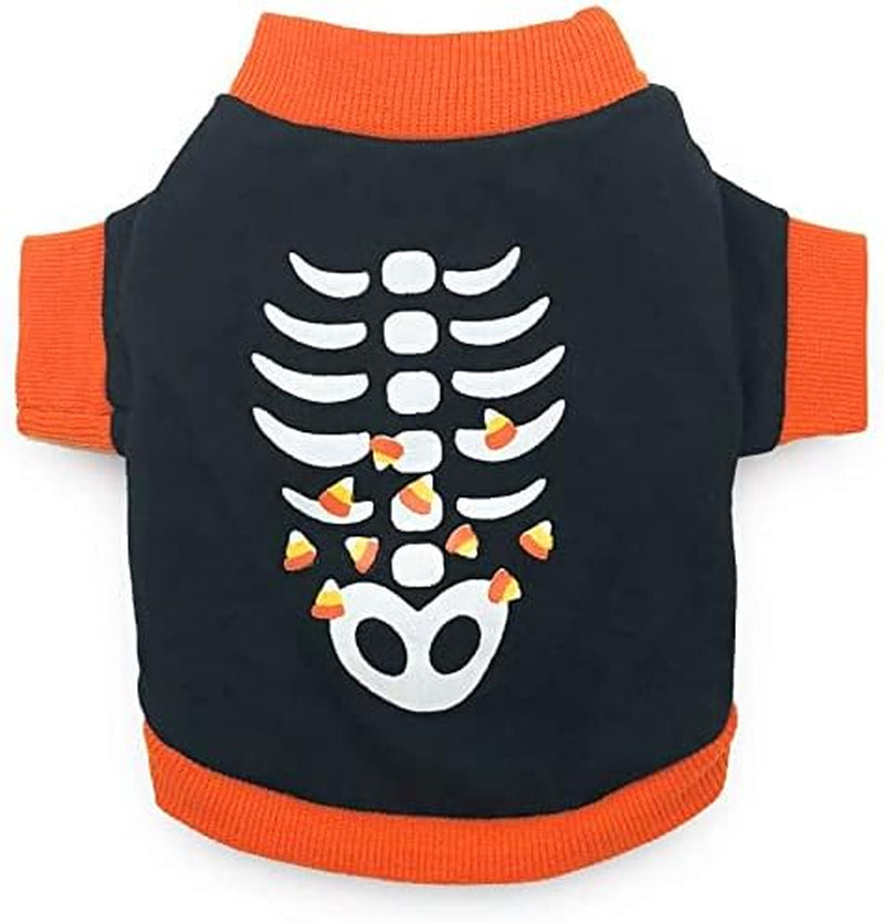 Halloween Shirt for Small Dogs - Cute Ghost Skeleton Pattern Dog Shirts for Girls