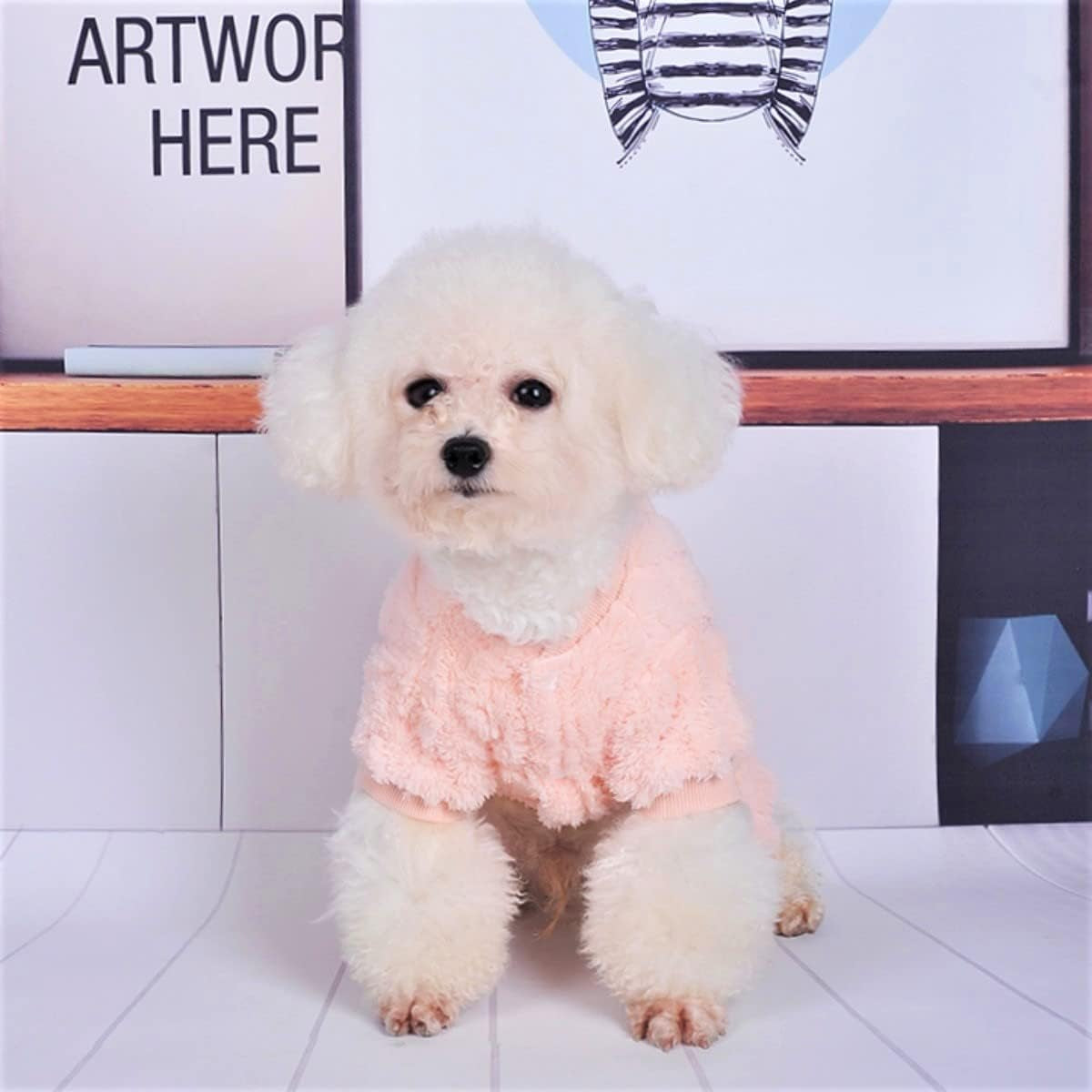 Plush Dog Pajamas for Cold Weather 4 Legged Clothes for Dog Cat Stretchy Puppy Kitten Onesie with Buttons Warm Soft Pet Jumpsuit Winter Coat Pink X-Large