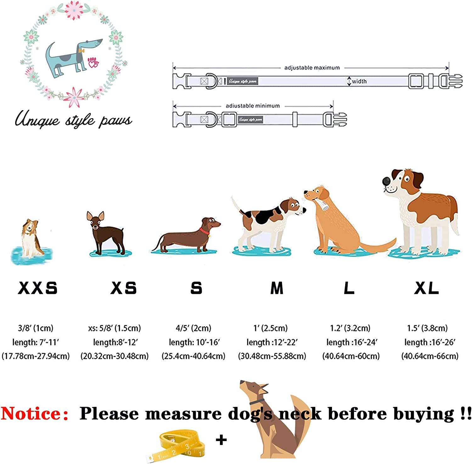 Fall Dog Collar with Bow, Puppy Collar Pet Gift Adjustable Dog Collar Soft and Comfy Bowtie Collars for Large Girl or Boy Dogs