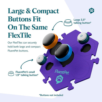 Extra Large Flextile for Big and Small Buttons - Green - Holds Big 3.5 1.9" Talking Dog and Cat Buttons - Each Button Mat Securely Holds 6 Buttons - Durable and Non-Slip