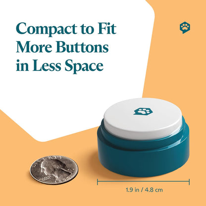 Basic Buttons Expansion 4-Pack | Talking Buttons for Communication with Batteries Included | Recordable and Easy-To-Press for Dogs/Cats | Compact Design | Hextiles Required (Sold Separately)