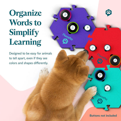 Extra Large Flextile for Big and Small Buttons - Green - Holds Big 3.5 1.9" Talking Dog and Cat Buttons - Each Button Mat Securely Holds 6 Buttons - Durable and Non-Slip