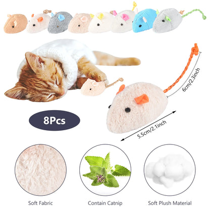 30 Pcs Silvervine Sticks for Cats, 8 Pcs Skitter Critters Cat Toy Catnip Mice, Natural Catnip Sticks Chew Sticks, Teeth Molar Chew Toys for Cat Kitten Kitty