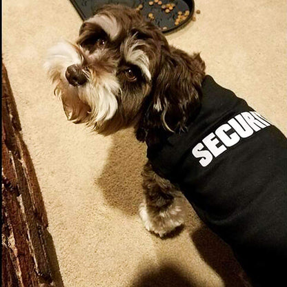Security Dog Shirt Summer Clothes Pet Puppy T-Shirts Cotton Vest Clothes for Dogs and Cats (S, Black)