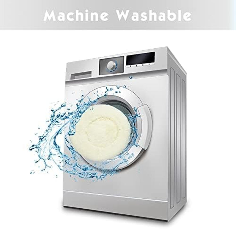 Cozy Anti-Anxiety Round Plush Faux Fur Pet Bed - Washable & Joint Relief for Dogs & Cats (27", White)