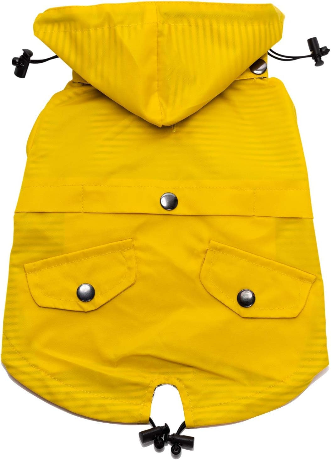 Zip up Dog Raincoats with Reflective Buttons, Pockets, Rain/Water Resistant, Adjustable Drawstring, & Removable Hood - XXS to XXL - Stylish Premium Dog Raincoats (Yellow, Small)