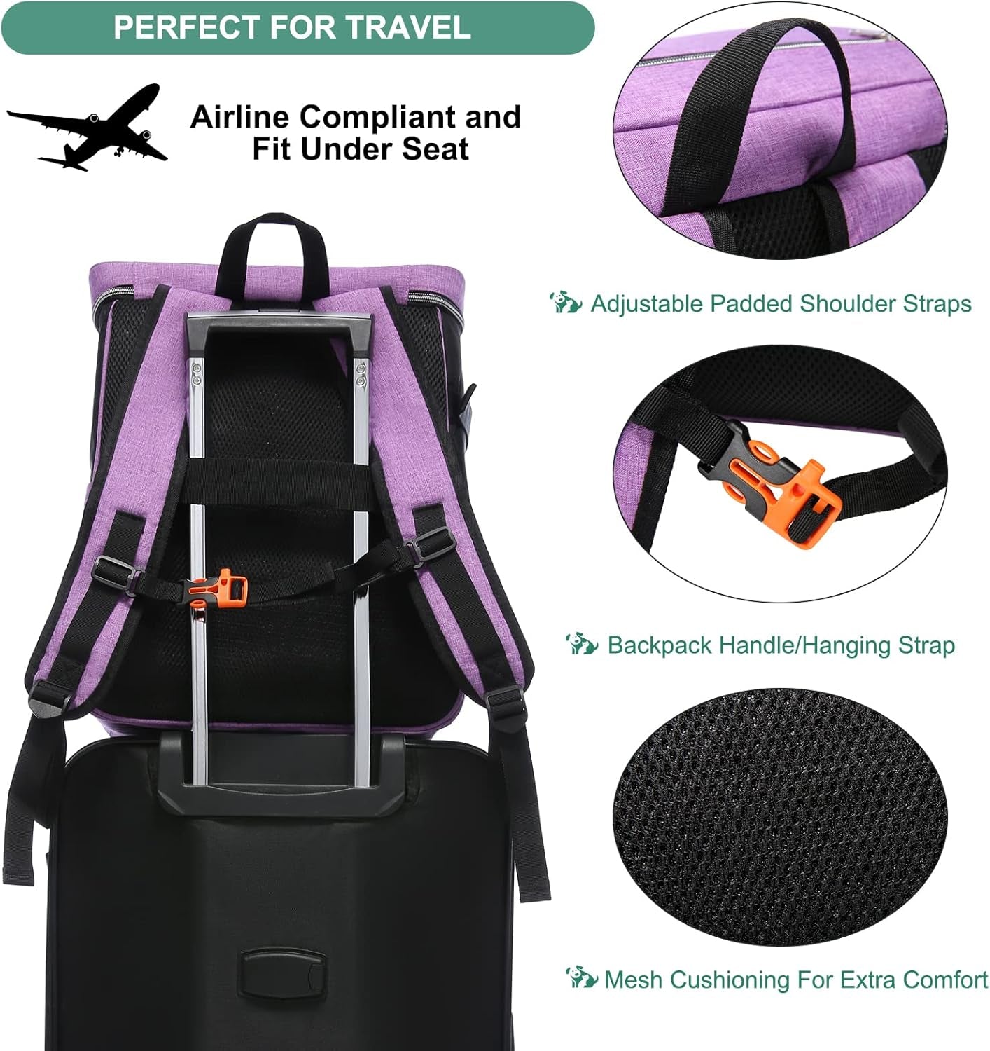 Dog Travel Bag for Supplies  7 PC Set Dog Travel Backpack Airline Approved Tote Organizer with Pet First Aid Pouch, Large Weekend Dog Travel Bag&Travel Accessories for Traveling Hiking Camping