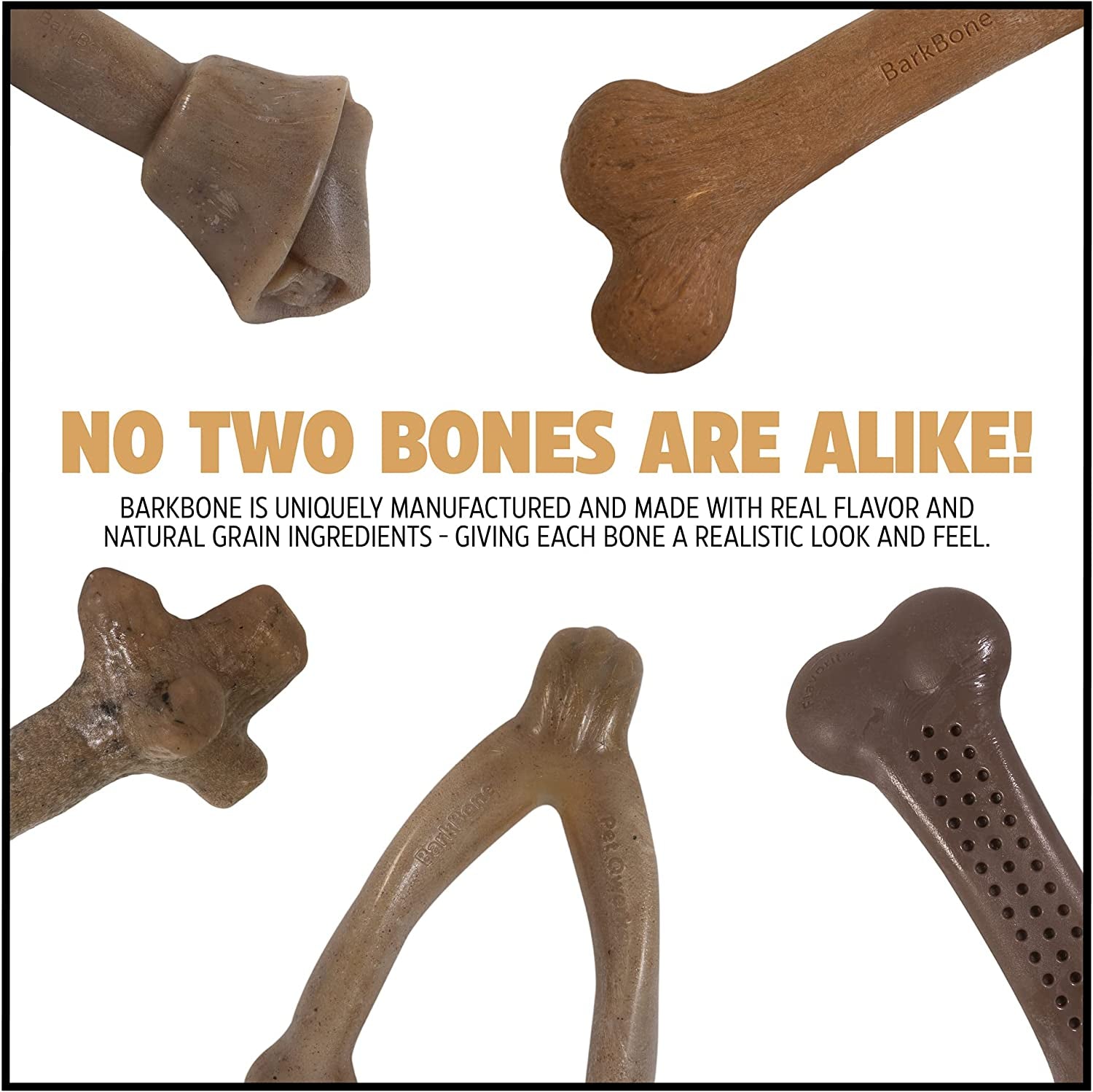 Dinosaur Barkbone - Indestructible Nylon Dog Bone for Aggressive Chewers - Yummy Bacon Flavor - 8.5