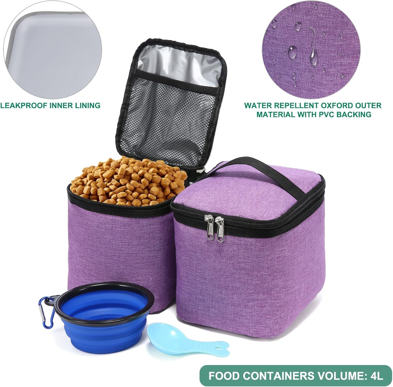 Dog Travel Bag for Supplies  7 PC Set Dog Travel Backpack Airline Approved Tote Organizer with Pet First Aid Pouch, Large Weekend Dog Travel Bag&Travel Accessories for Traveling Hiking Camping