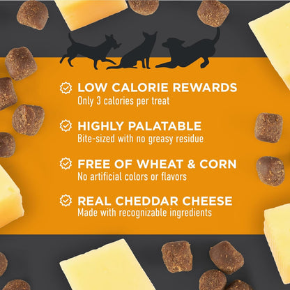 Tricky Trainers Soft & Chewy Dog Training Treats 5 Oz. Bag, Cheddar Flavor, Low Calorie Behavior Aid with 130 Treats