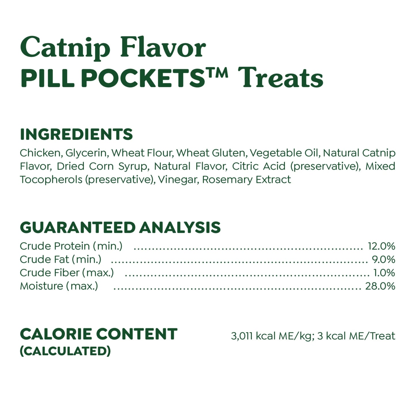 Feline  Pill Pockets for Cats Natural Soft Cat Treats, Catnip Flavor, 1.6 Oz Pack (45 Treats)