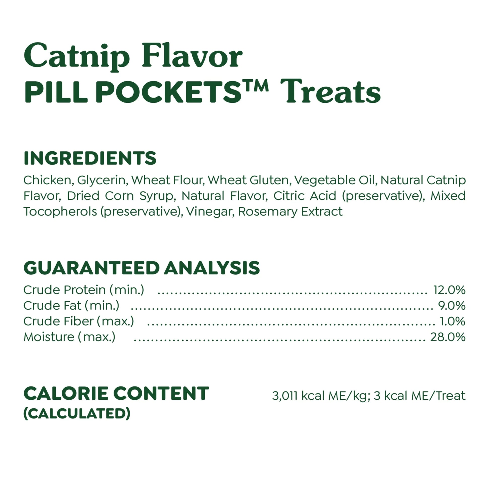 Feline  Pill Pockets for Cats Natural Soft Cat Treats, Catnip Flavor, 1.6 Oz Pack (45 Treats)
