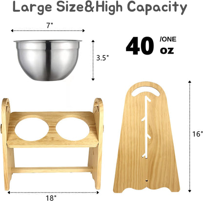 Adjustable Elevated Dog Bowls for Large, Medium and Small Dogs - Raised Dog Bowl Stand for Food and Water, 4 Heights, Freely Adjust Angle